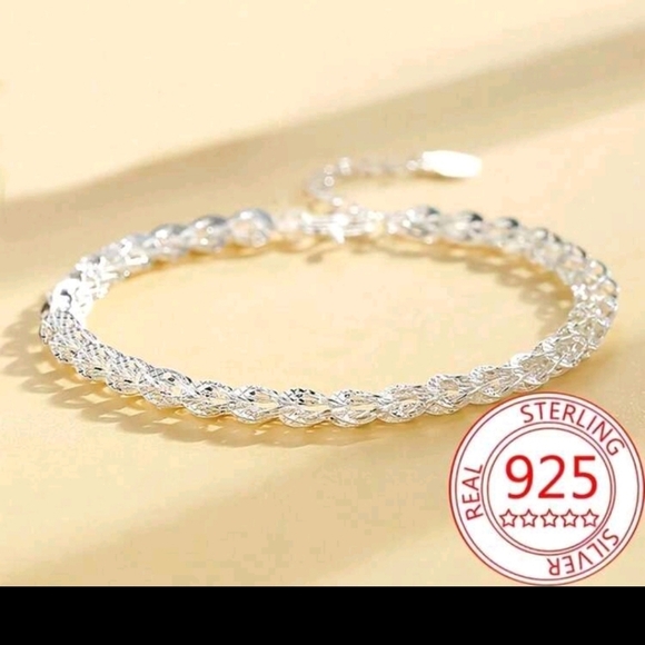 Elegant S925 Sterling Silver Plated Phoenix Tail Link Chain Bracelet 7"+extender - Picture 5 of 9